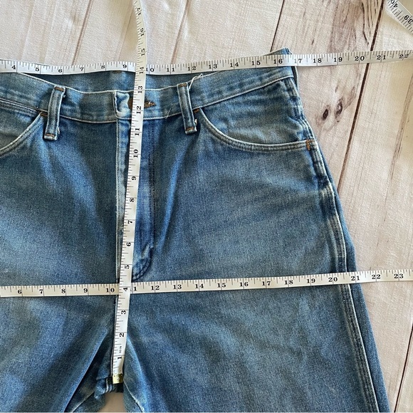 Wrangler 945DEN Jeans Mens 34x36 Blue Regular Fit Faded Whiskering Bootcut Flare - Picture 15 of 16